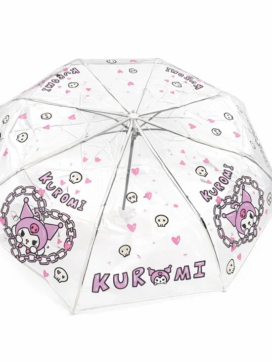 Kuromi Clear Dome Umbrella with Pink Accents - Picture 1 of 2